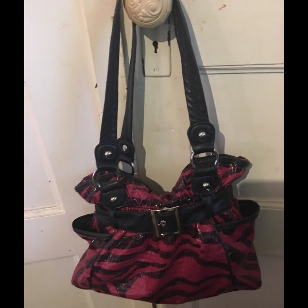 Burgundy Buckle Satchel